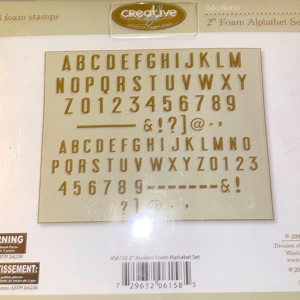 Modern 2”foam Alphabet Set.